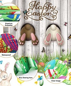 Funny Easter Rabbit and Egg Shower Curtain with Waterproof fabric for an Egg-cellent Time