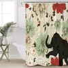 Funny Elephant Animal Flower Pattern Decorative Shower Curtain for Bathroom
