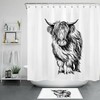 Funny Farm Animal Highland Cow Shower Curtain For Bathroom