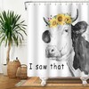 Funny Farm Cow Shower Curtain For Kids Bathroom Farmhouse Decor
