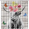Funny Farmhouse Animal Portrait Printed Shower Curtain For Bathroom Decor