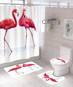 Funny Flamingo Print Shower Curtain For Whimsical Bathroom Decor