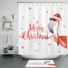 Funny Flamingo Snowflake Christmas Shower Curtain - Cheerful Tropical Bathroom Decor