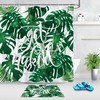 Funny Font Tropical Leaves Print Shower Curtain For Bathroom Decor