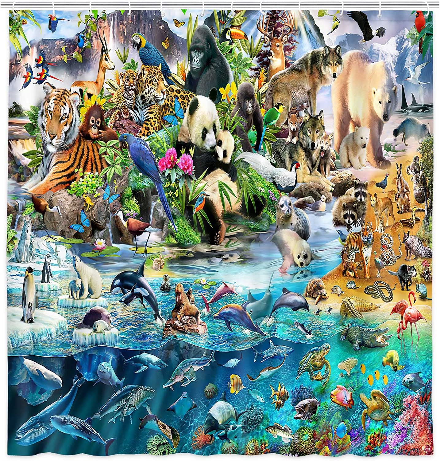 Funny Forest Animals Shower Curtain For Nature-Loving Bathrooms - Image 2
