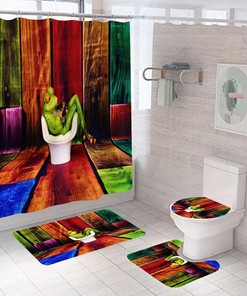 Funny Frog Shower Curtain For Kids Bathroom Decor