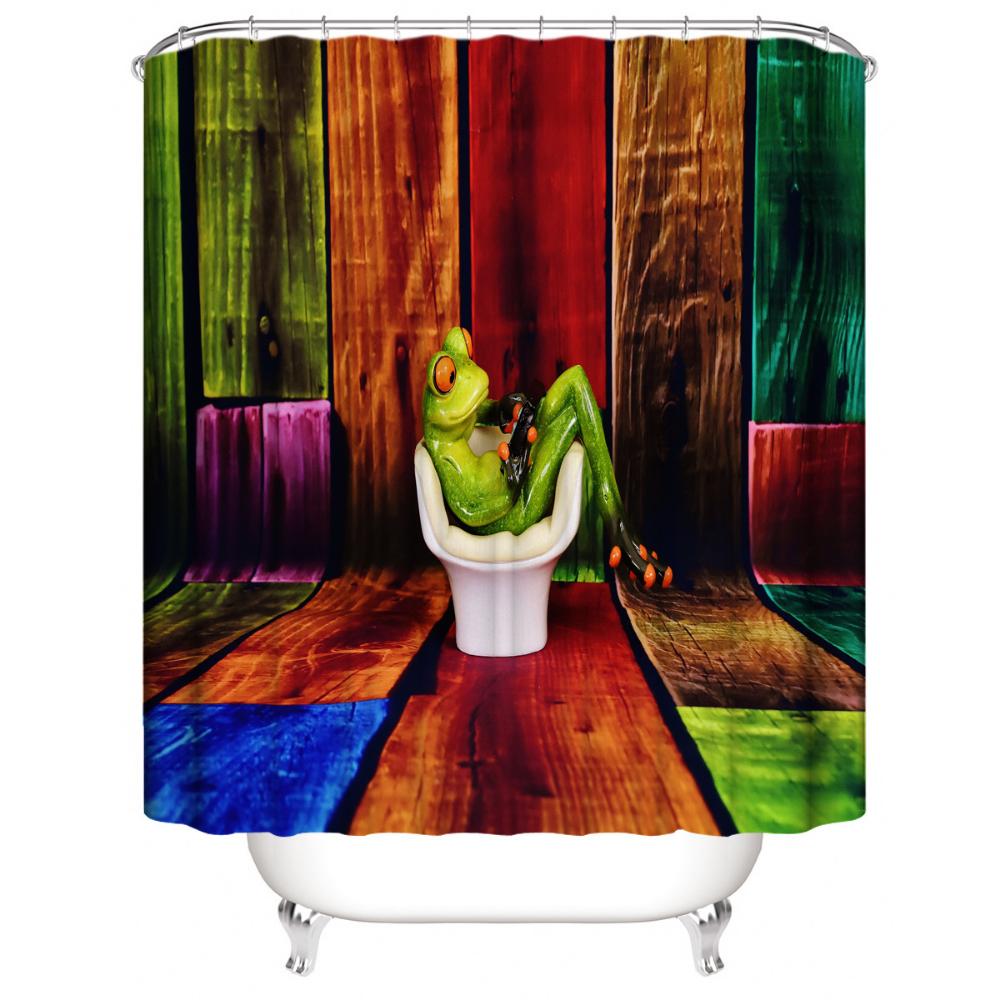 Funny Frog Shower Curtain For Kids Bathroom Decor - Image 2