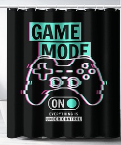 Funny Gaming Shower Curtain - Cool Black Bath Curtain Waterproof Fabric Bathroom Decorr