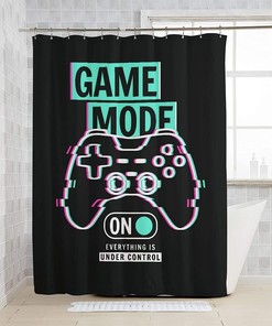 Funny Gaming Shower Curtain - Cool Black Bath Curtain Waterproof Fabric Bathroom Decorr