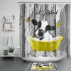 Funny Get Naked Highland Cow Print Shower Curtain for Modern Farmhouse Bathroom Decor