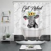 Funny Get Naked Marble Shower Curtain Farm Cow Sunflower 
