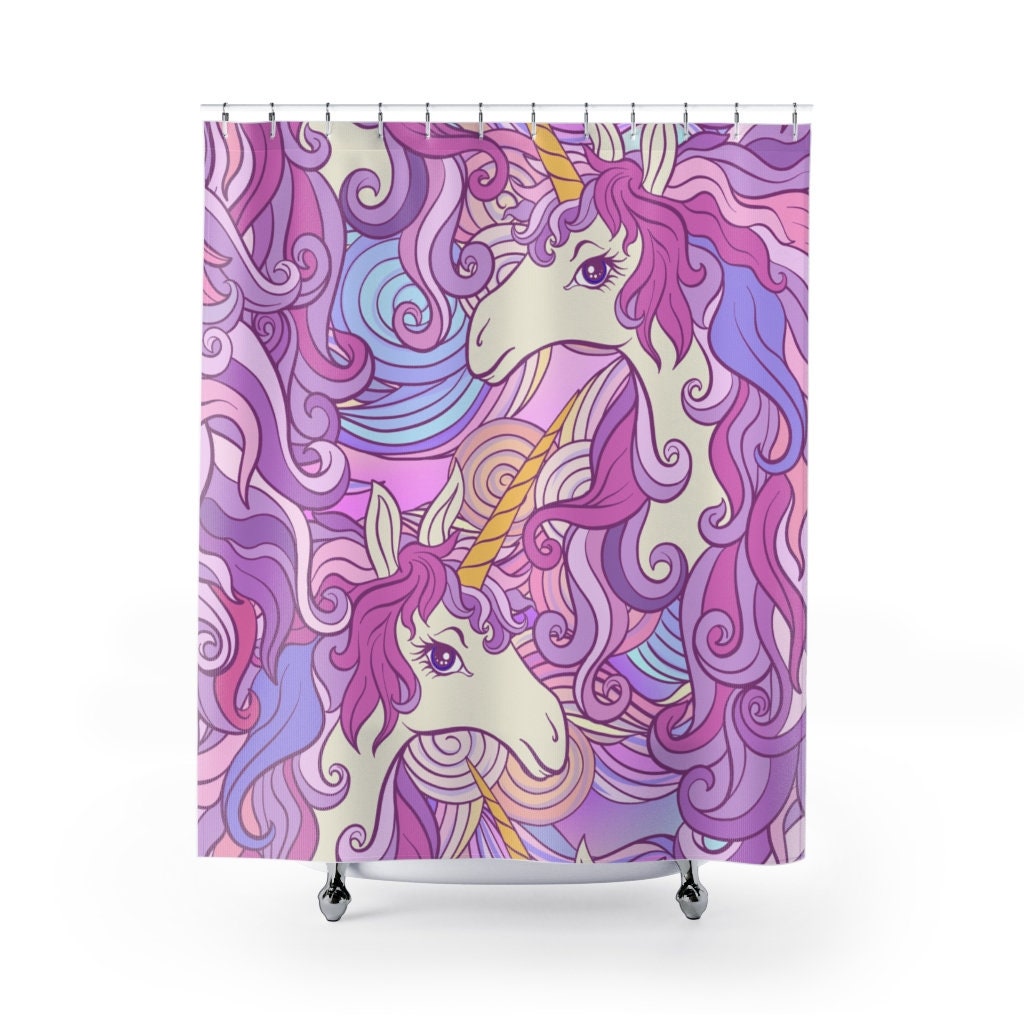 Funny Gift Idea Unicorn Shower Curtain for Your Bathroom