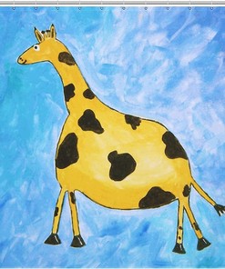 Funny Giraffe Animal Shower Curtain - Waterproof Bathroom Decor