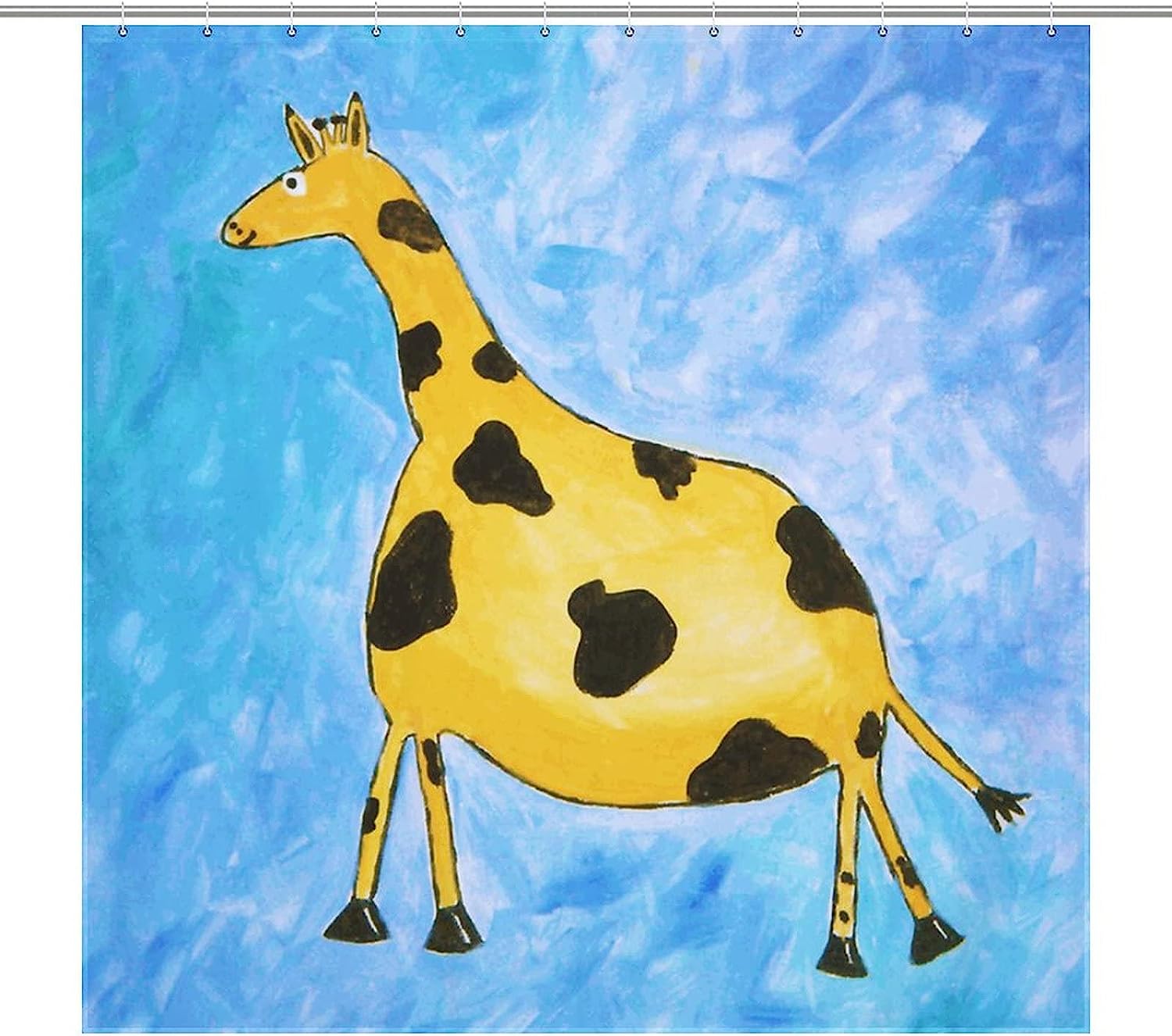 Funny Giraffe Animal Shower Curtain - Waterproof Bathroom Decor