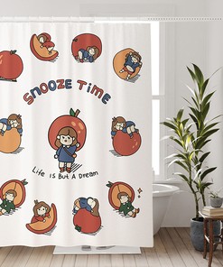 Funny Girl Shower Curtain - Scandinavian Style Bathroom Decor