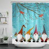 Funny Gnome Winter Snowflake Shower Curtain Set 