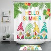 Funny Gnome and Tropical Leaves Shower Curtain for a Whimsical Bathroom Decor