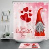 Funny Gnomes with Red Love Hearts Shower Curtain for Bathroom Decor