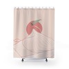 Funny Graphic Peach Scene Boho Shower Curtain Designer Bathroom Statement Piece