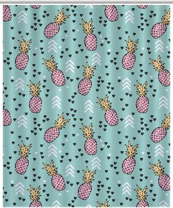 Funny Hawaiian Pink Pineapple Modern Shower Curtain For Bathroom