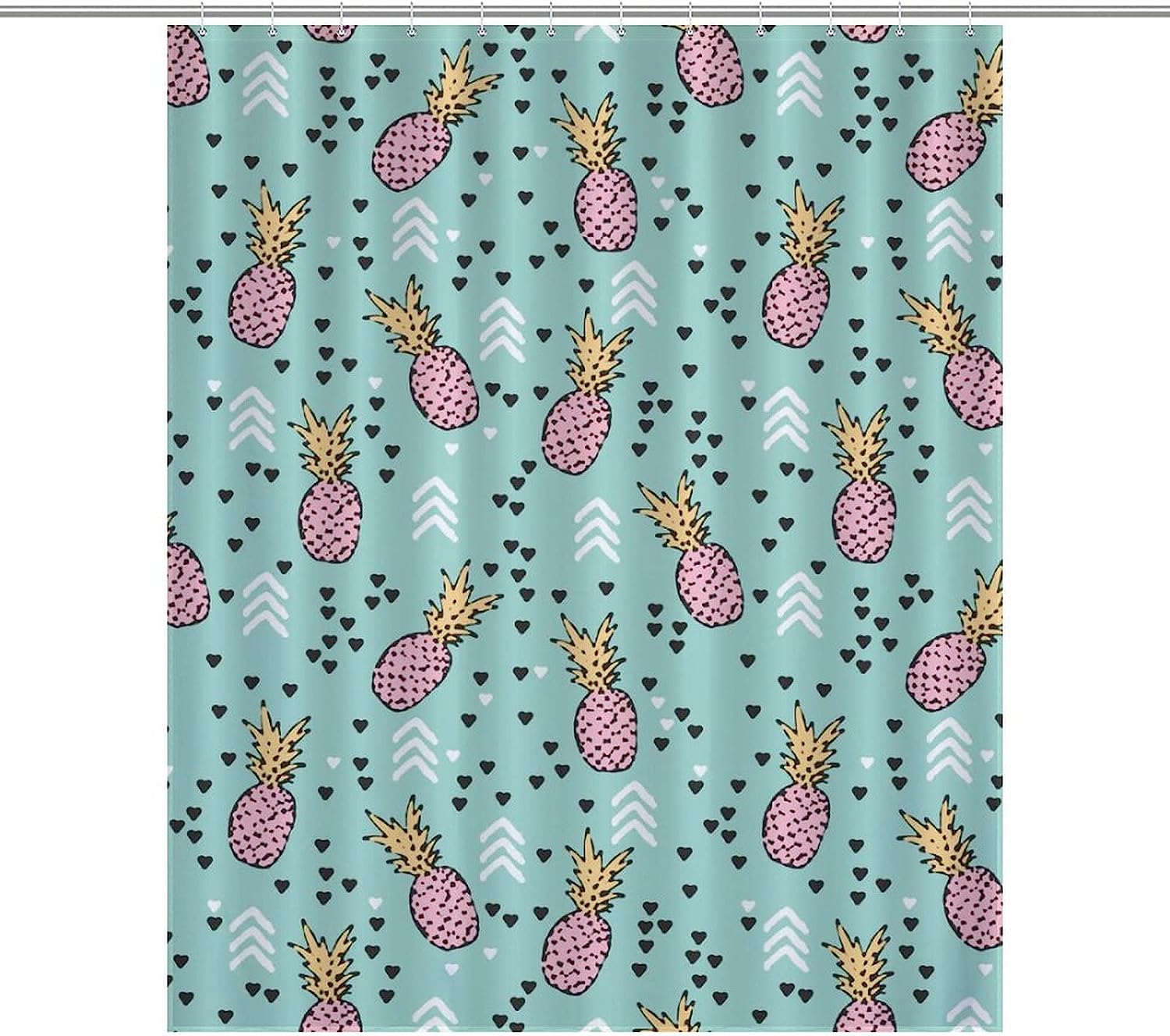 Funny Hawaiian Pink Pineapple Modern Shower Curtain For Bathroom