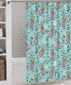 Funny Hawaiian Pink Pineapple Modern Shower Curtain For Bathroom