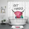 Funny Highland Cow Animal Print Shower Curtain For Bathroom