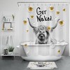 Funny Highland Cow Bathtub Shower Curtain With Sunflowers For Rustic Bathroom Decor