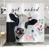 Funny Highland Cow Bull Flower Flora Get Naked Farmhouse Shower Curtain For Bathroom 