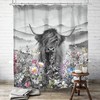 Funny Highland Cow Farmhouse Shower Curtain - Waterproof Fabric with Inviting and Quirky Design, Perfect for Western
