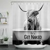 Funny Highland Cow Print Shower Curtain for Modern Farmhouse Bathroom Decor