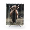 Funny Highland Cow Shower Curtain For Farmhouse Bathroom Decor