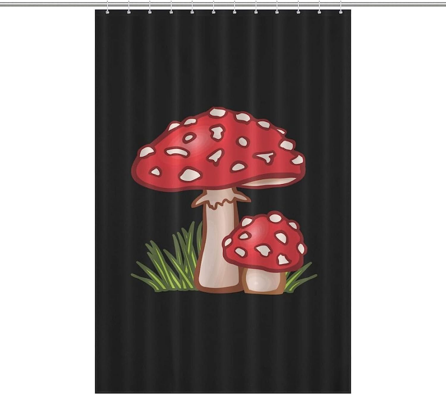 Funny Home Decoration with Printed Magic Mushrooms Bathroom Shower Curtain Fabric.