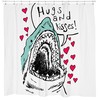 Funny Hugs & Kisses Shark Bathroom Quote Shower Curtain