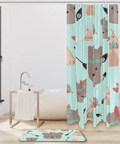Funny Indian Bear Waterproof Shower Curtain For Bathroom Curtain