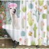 Funny Llama Shower Curtain With Cute Cactus And Animal Art By Allenjoy - Durable And Washable Fabric