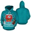 Funny Merry Christmas Miami Dolphins All Over Print 3D Hoodie