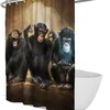 Funny Monkey Bathing Waterproof Shower Curtain For Kids Bathroom