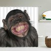 Funny Monkey Shower Curtain, 3D Bath Animal Prints Bathroom Decor