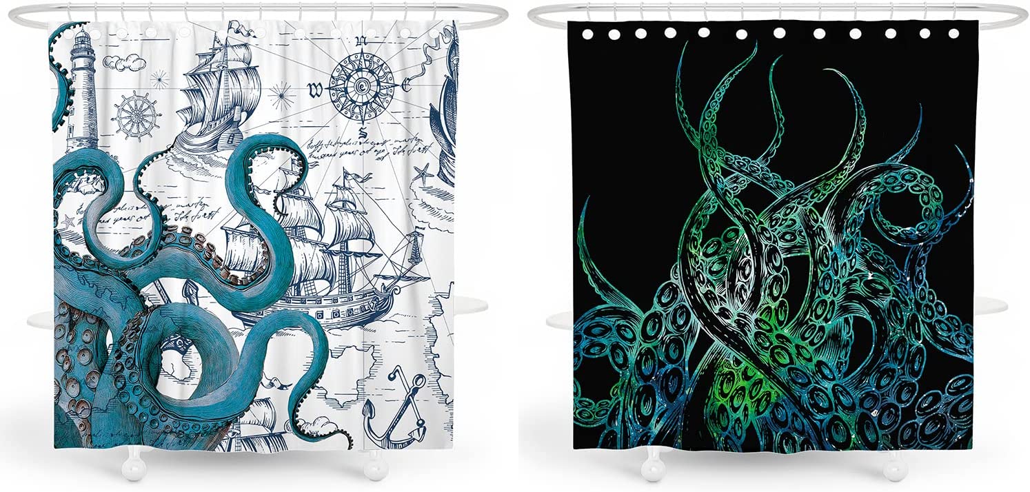 Funny Nautical Octopus Shower Curtain - A Playful And Whimsical Addition To Your Bathroom Decor