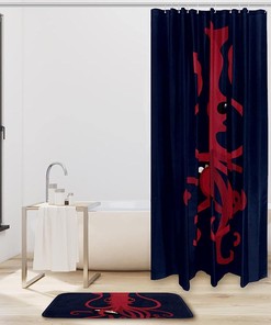 Funny Octopus Ocean Print Waterproof Shower Curtain for Bathroom Decor