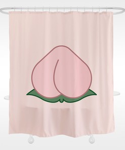 Funny Peach Pink Shower Curtain For Bathtubs Decor