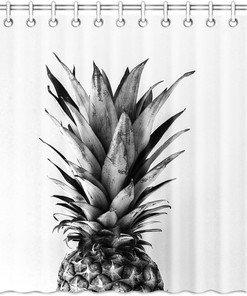 Funny Pineapple Fruit Patterned Waterproof Bath Curtain