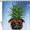 Funny Pineapple Pug Shower Curtain - Whimsical And Playful Shower Curtain For Your Bathroom