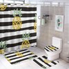 Funny Pineapple Stripe Background Shower Curtain for Bathroom - Whimsical and Trendy Shower Curtain for Home