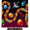 Funny Play Planet Spaceship Game Board Waterproof Shower Curtain For Bathroom