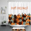 Funny Pumpkin Black Cat For Happy Halloween Shower Curtain For Bathroom Accessory