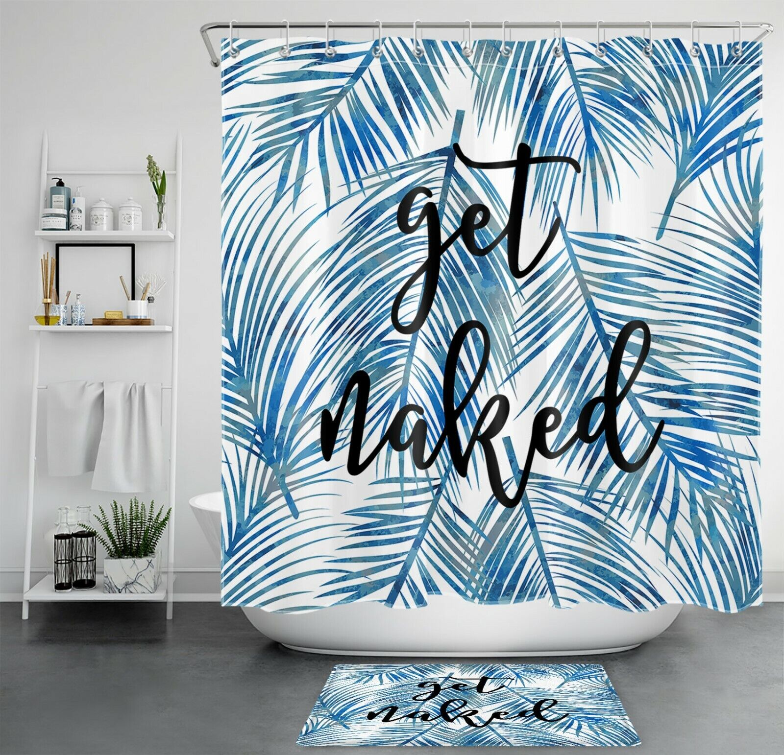 Funny Quote Palm Leaf Shower Curtain