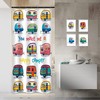 Funny Quotes Cartoon Caravan Travel Rv Camper Shower Curtain, Small Half Narrow Single Walkin Bathroom Cloth Fabric