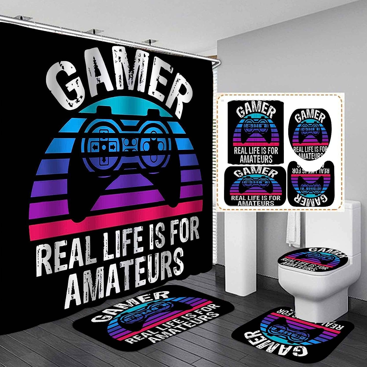 Funny Quotes Game Shower Curtain For A Modern And Lively Bathroom